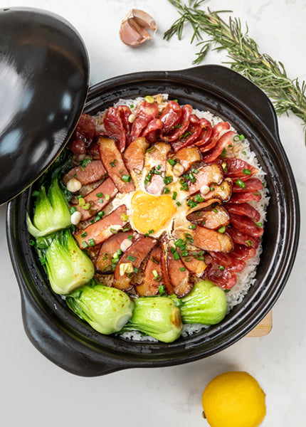 Braised Rice with Preserved Meat in Casserole