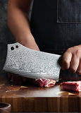 FUJUNI DF Series Damascus Steel 7" Chopper Knife