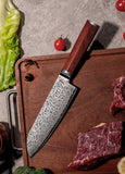 FUJUNI LF Series Damascus Steel 7"Santoku Knife